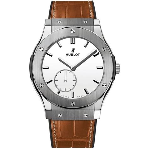 Hublot Classic Fusion Ultra Thin White Dial Brown Leather